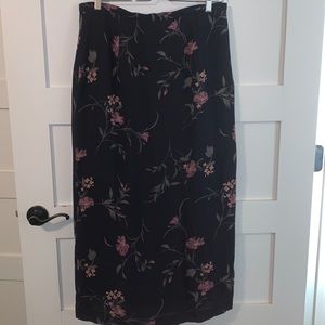 Floral Black Skirt
